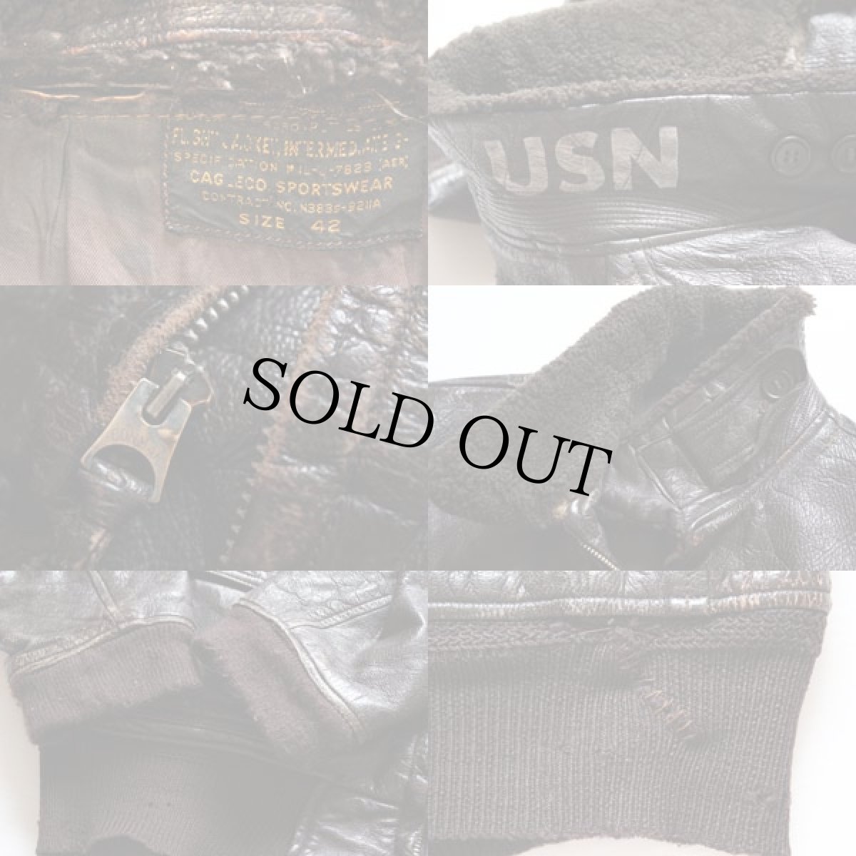 画像3: 50s 米軍 U.S.NAVY G-1 フライト レザージャケット 42 (3)