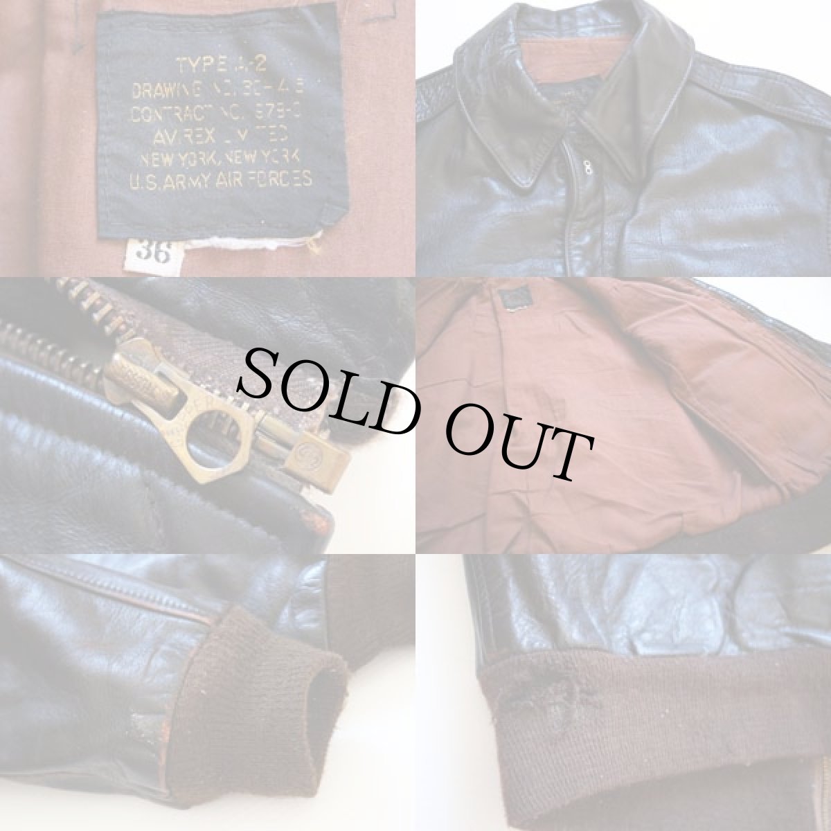 画像3: 70s AVIREXアヴィレックス A-2 フライト レザージャケット 36★ホースハイド (3)
