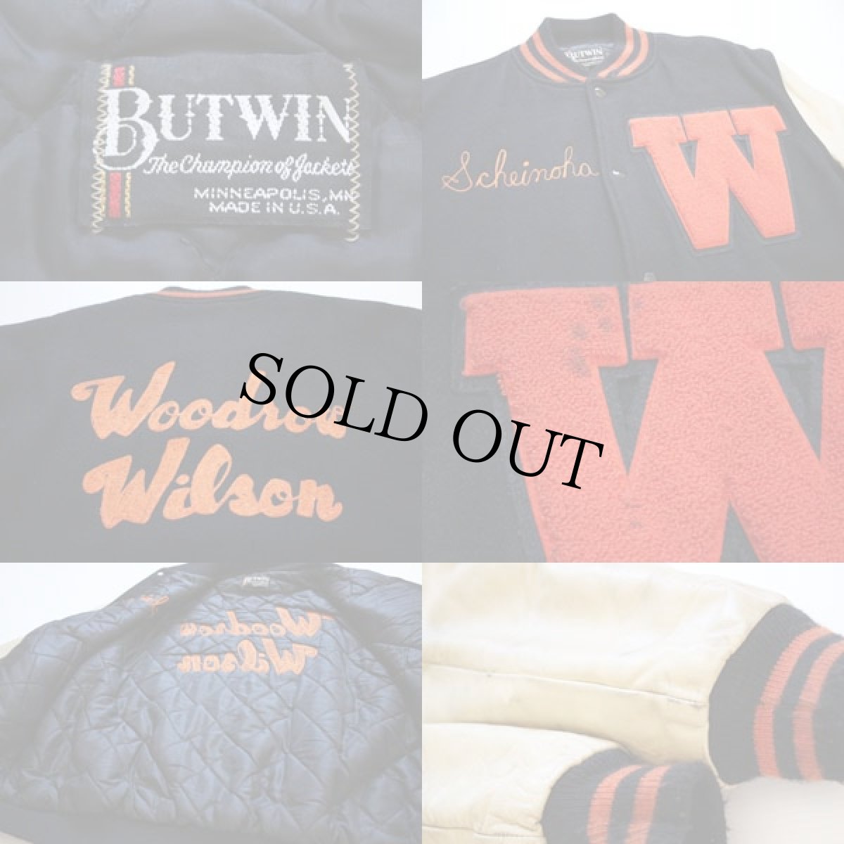 画像3: 80s BUTWINバトウィン チェーン刺繍 メルトン ウール 袖革スタジャン (3)