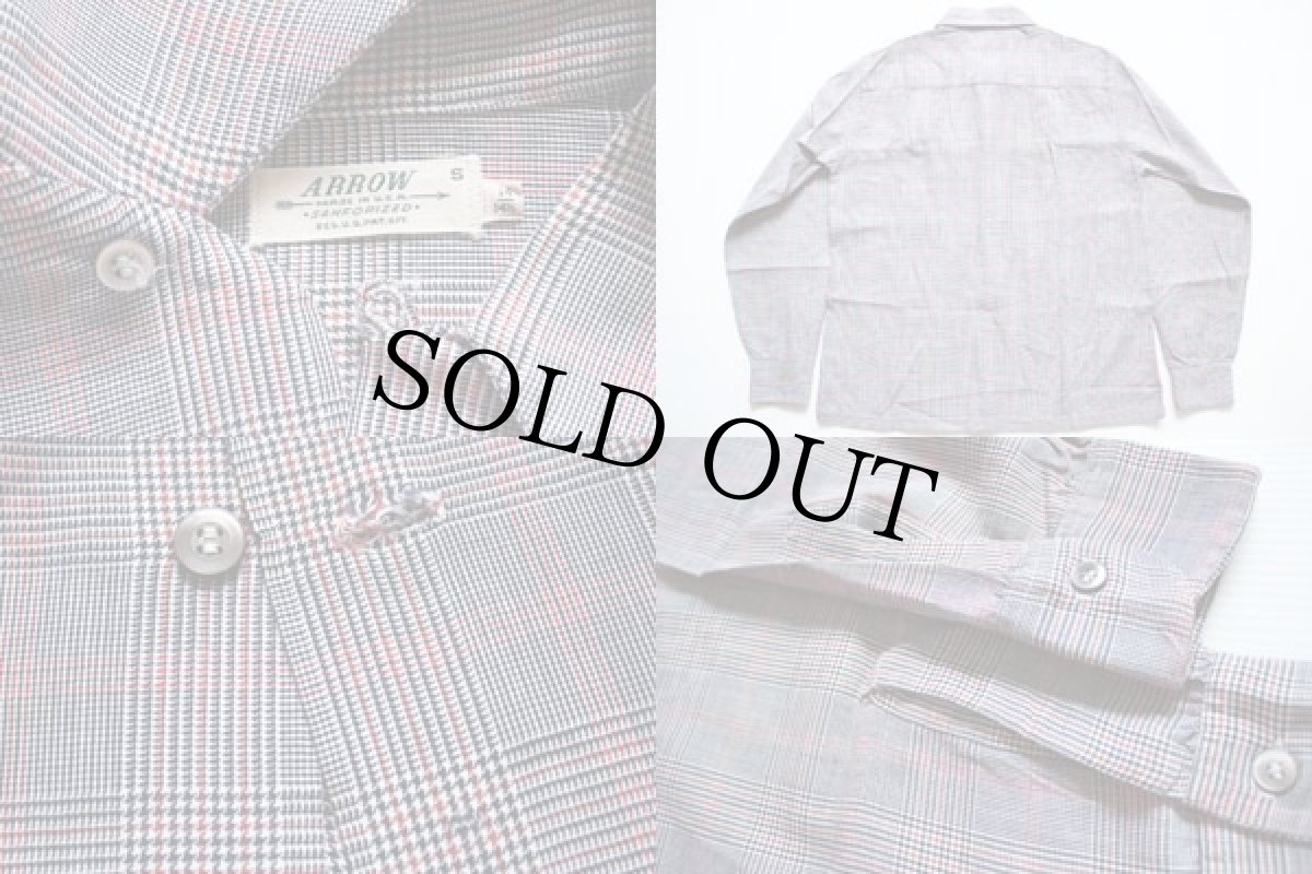 画像3: 50s ARROW グレンチェック レーヨンシャツ S (3)