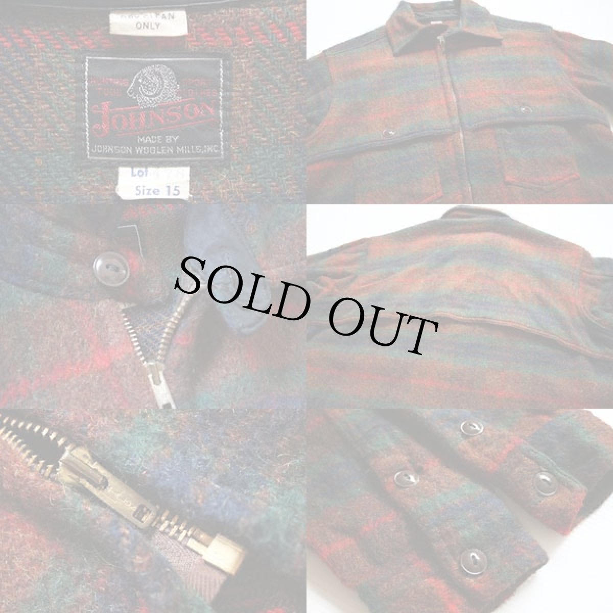 画像3: 60s JOHNSONジョンソン チンスト付き ウールジャケット 15 (3)