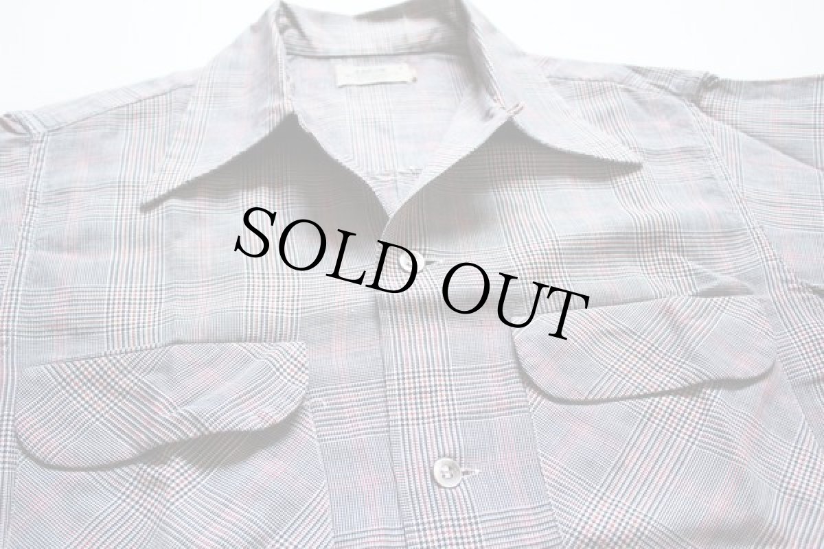 画像2: 50s ARROW グレンチェック レーヨンシャツ S (2)