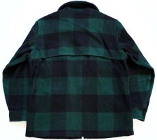 画像2: 70s AMANA バッファローチェック ウールジャケット 緑×黒 M (2)