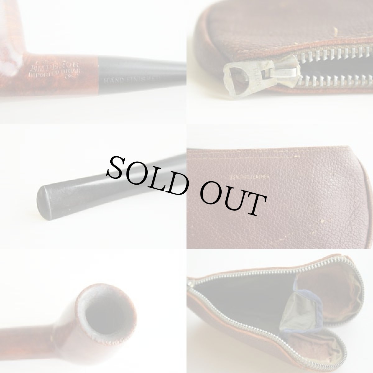 画像3: ビンテージ EMPEROR レザーケース付き パイプ★タバコ 葉巻き (3)