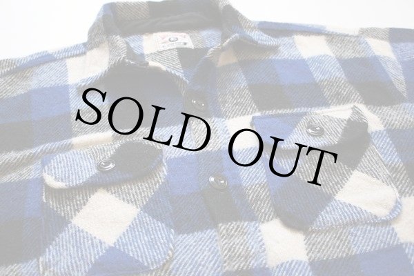 50s CHILL CHASER BLUE TOP チェック ウールシャツ 青×黒 - Sixpacjoe