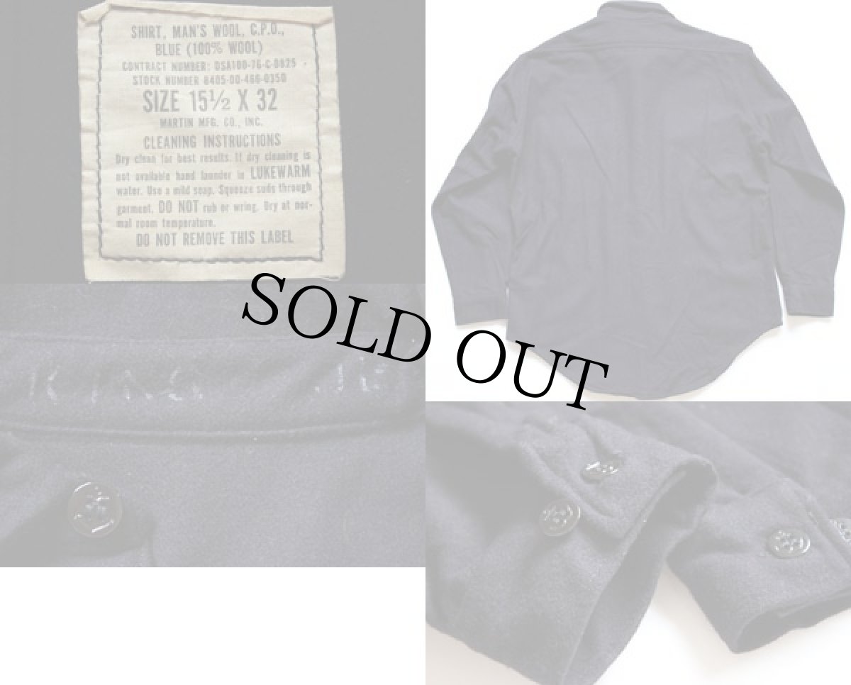 画像3: 70s 米軍 U.S.NAVY CPO ウールシャツ 15.5 (3)