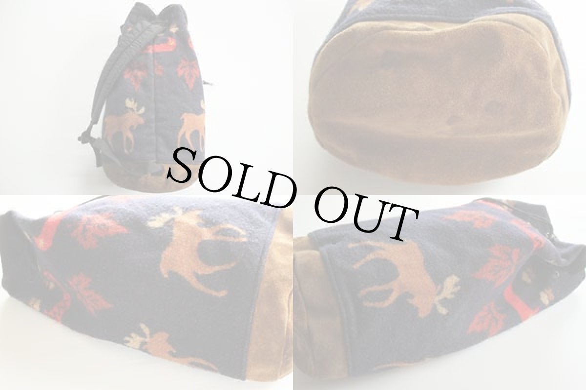 画像2: 90s USA製 PENDLETONペンドルトン ムース柄 底革 ウール ブランケット ワンショルダーバッグ★鹿柄 (2)