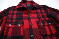 画像2: 50s Chippewaチペワ チェック ウール シャツジャケット 赤×黒 (2)