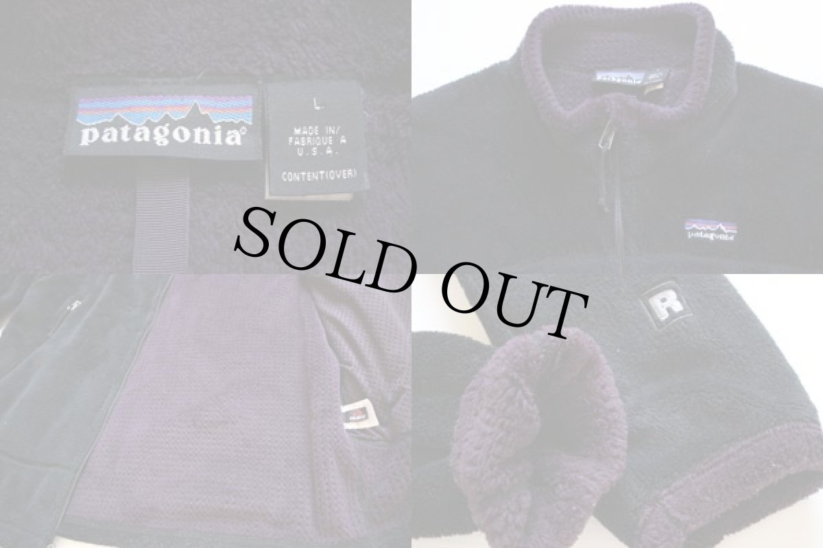 画像3: 00s USA製 patagoniaパタゴニア R4 フリースジャケット 黒 L★刺繍ロゴ (3)