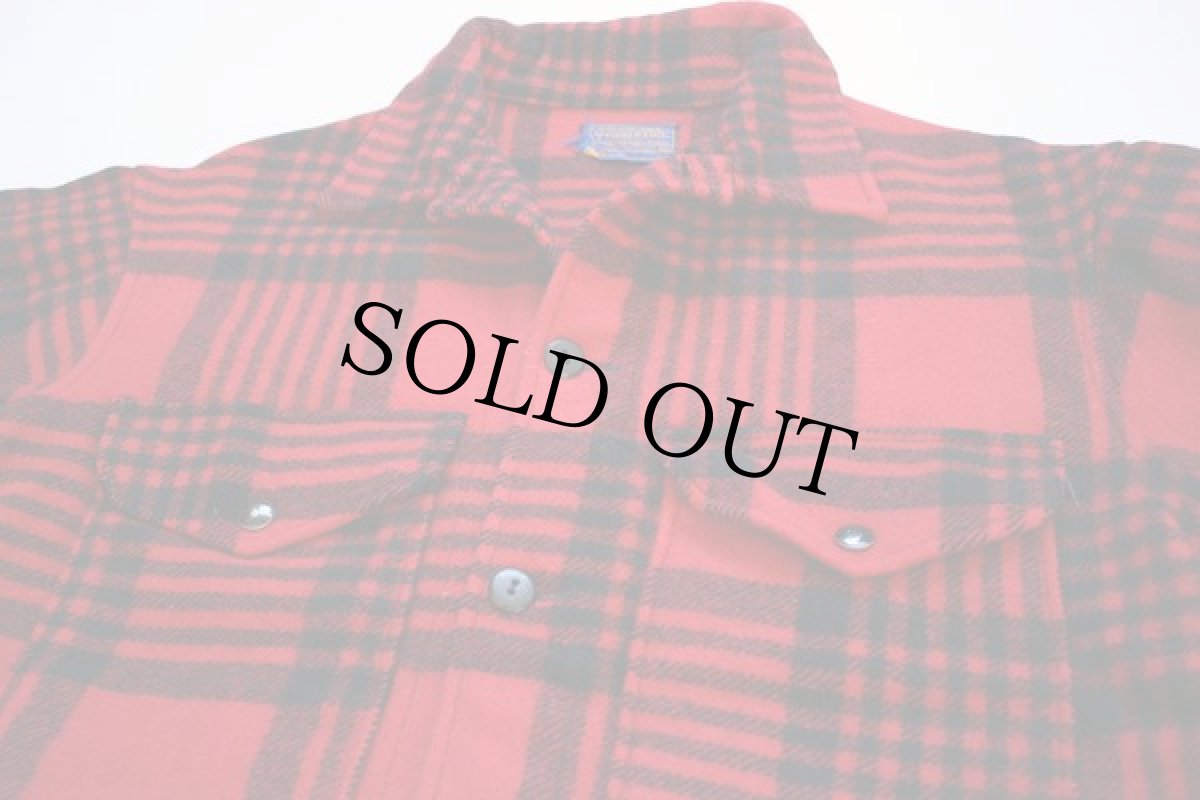 画像2: 60s PENDLETONペンドルトン チェック ウールジャケット 赤×黒 (2)