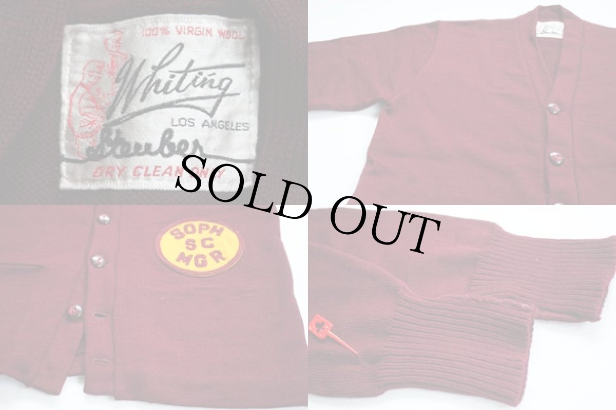 画像3: 50s Whiting レタードカーディガン (3)