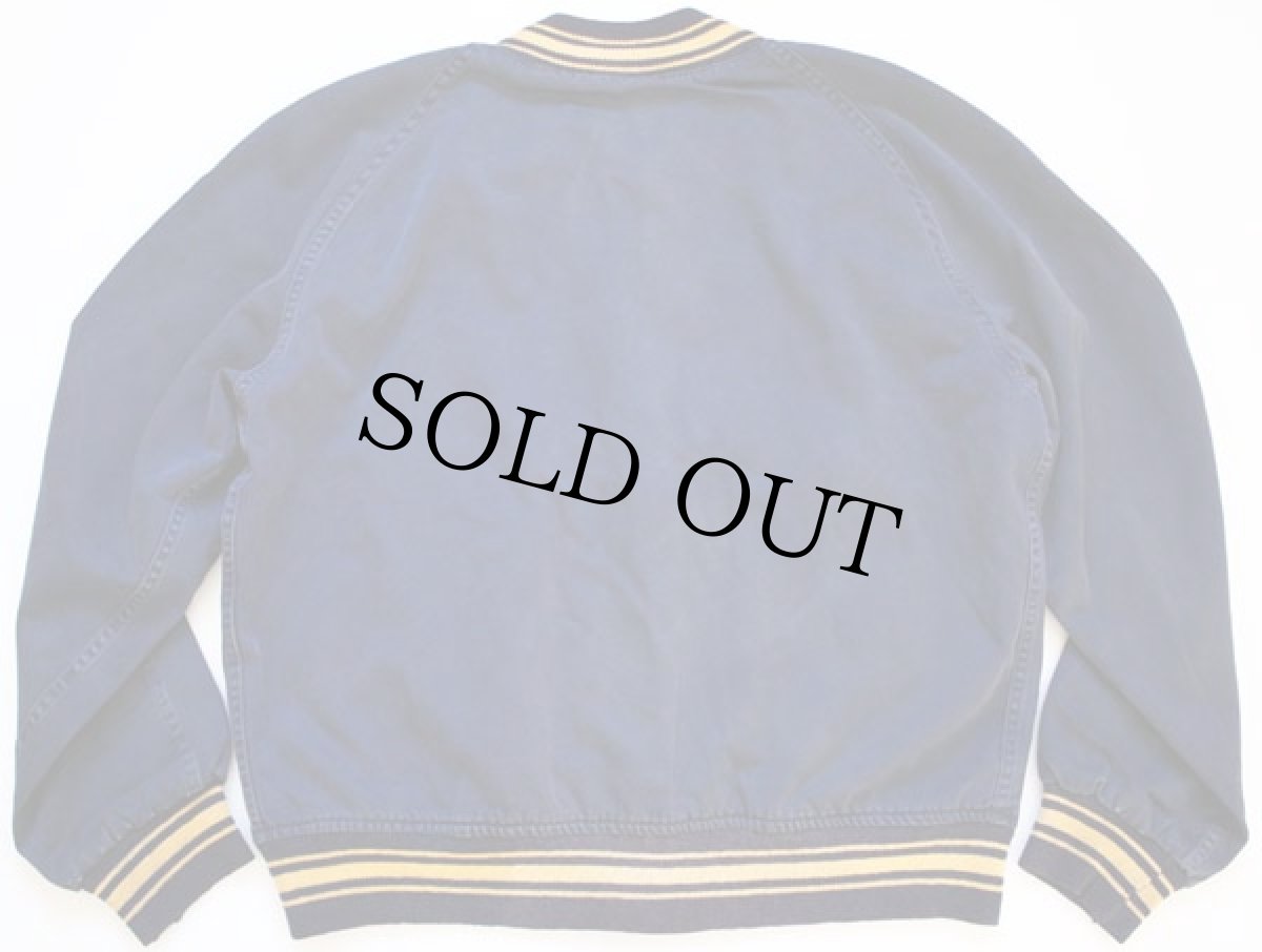 画像2: 50s Eddie Leonard NAVY パッチ付き コットン スタジャン 紺 (2)