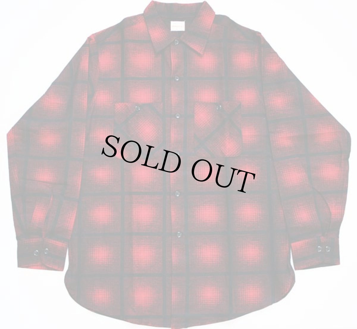 画像2: デッドストック★50s PENNEY'S オンブレチェック マチ付き プリントネルシャツ M (2)