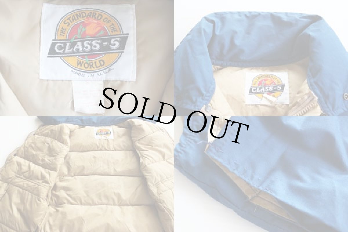 画像3: 80s USA製 CLASS-5 ダウンベスト 紺 S (3)