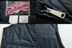 画像3: 70s USA製 LeeリーOuterwear ナイロン キルティング ライナーベスト 紺 (3)