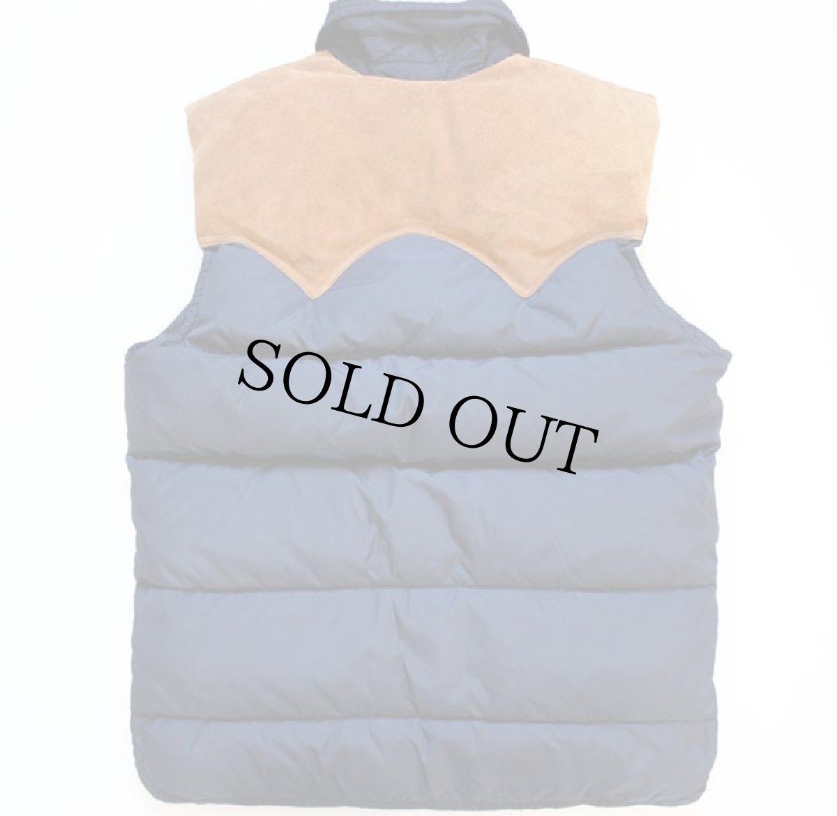 画像2: 70s Woolrichウールリッチ レザーヨーク切り替え ダウンベスト S 紺 (2)