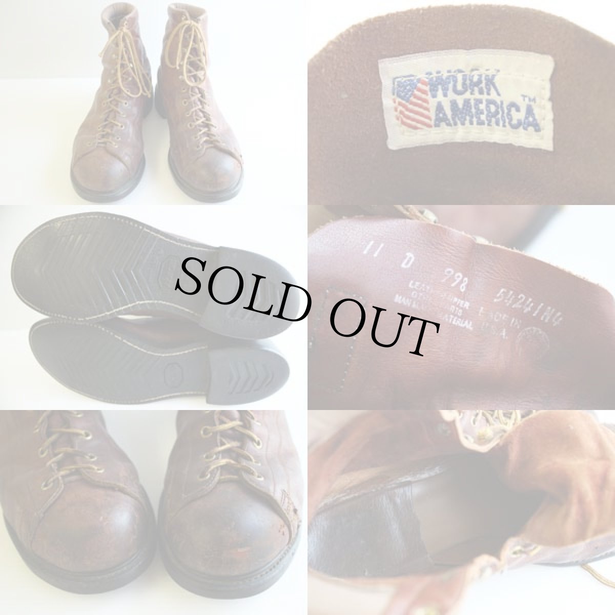 画像3: 80s USA製 WORK AMERICA モンキーブーツ 茶 11 D (3)