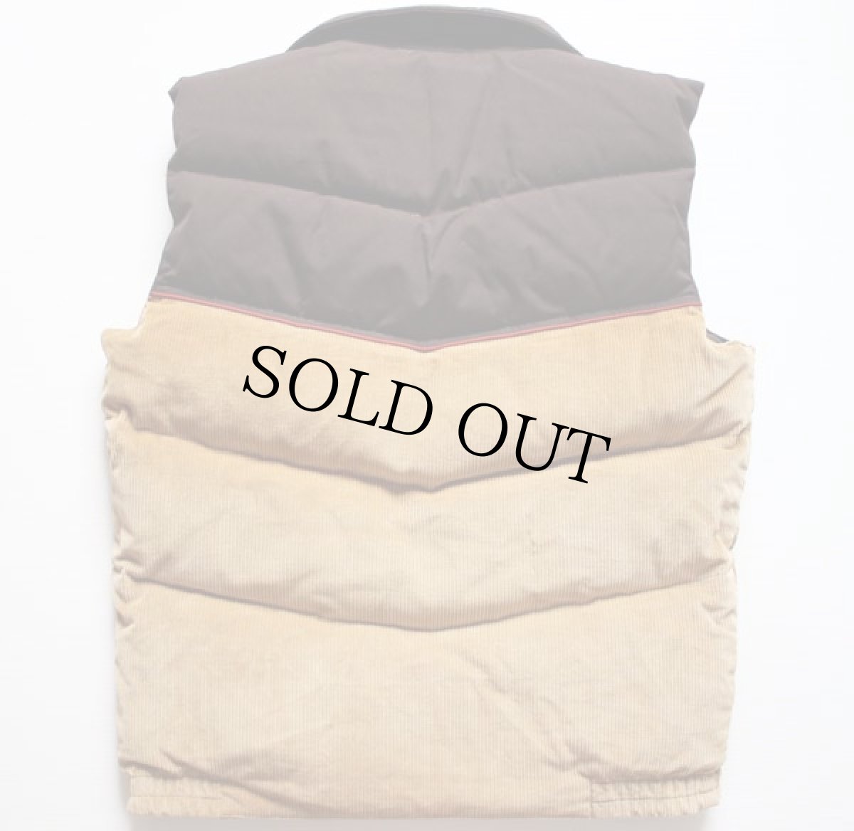 画像2: 80s Field&Stream GORDON&FERGUSON ツートン ヨーク切り替え コーデュロイ ダウンベスト 茶 (2)