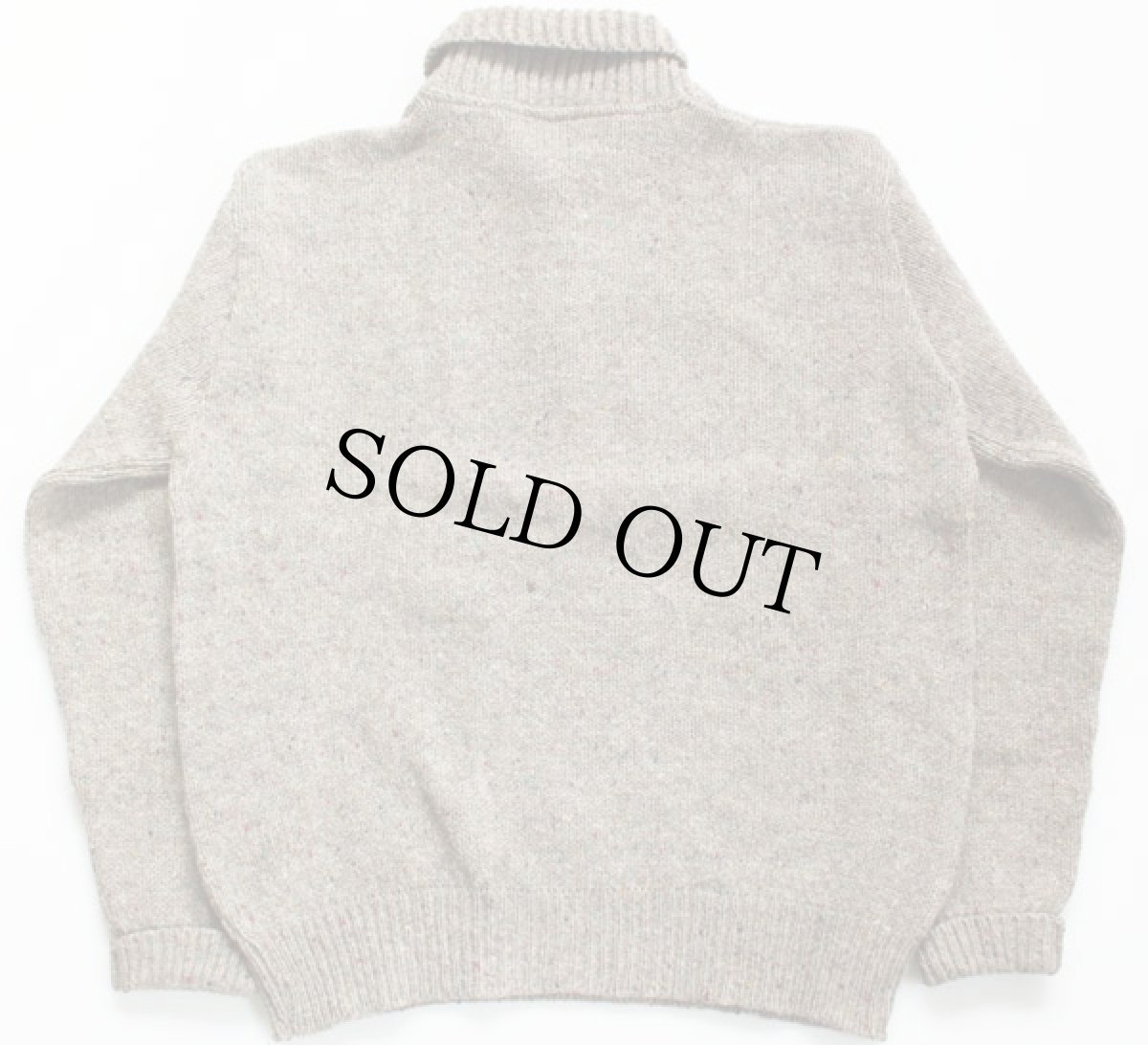 画像2: 70s USA製 PENDLETONペンドルトン ショールカラー ネップ入り エルボーパッチ付き ウールニット セーター (2)