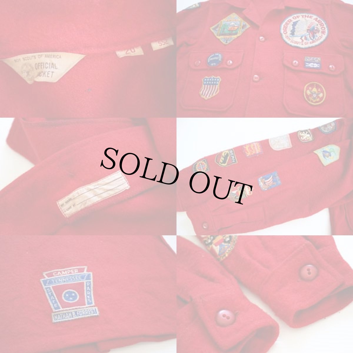 画像3: 50s BSA ボーイスカウト パッチ付き ウールジャケット 赤 (3)