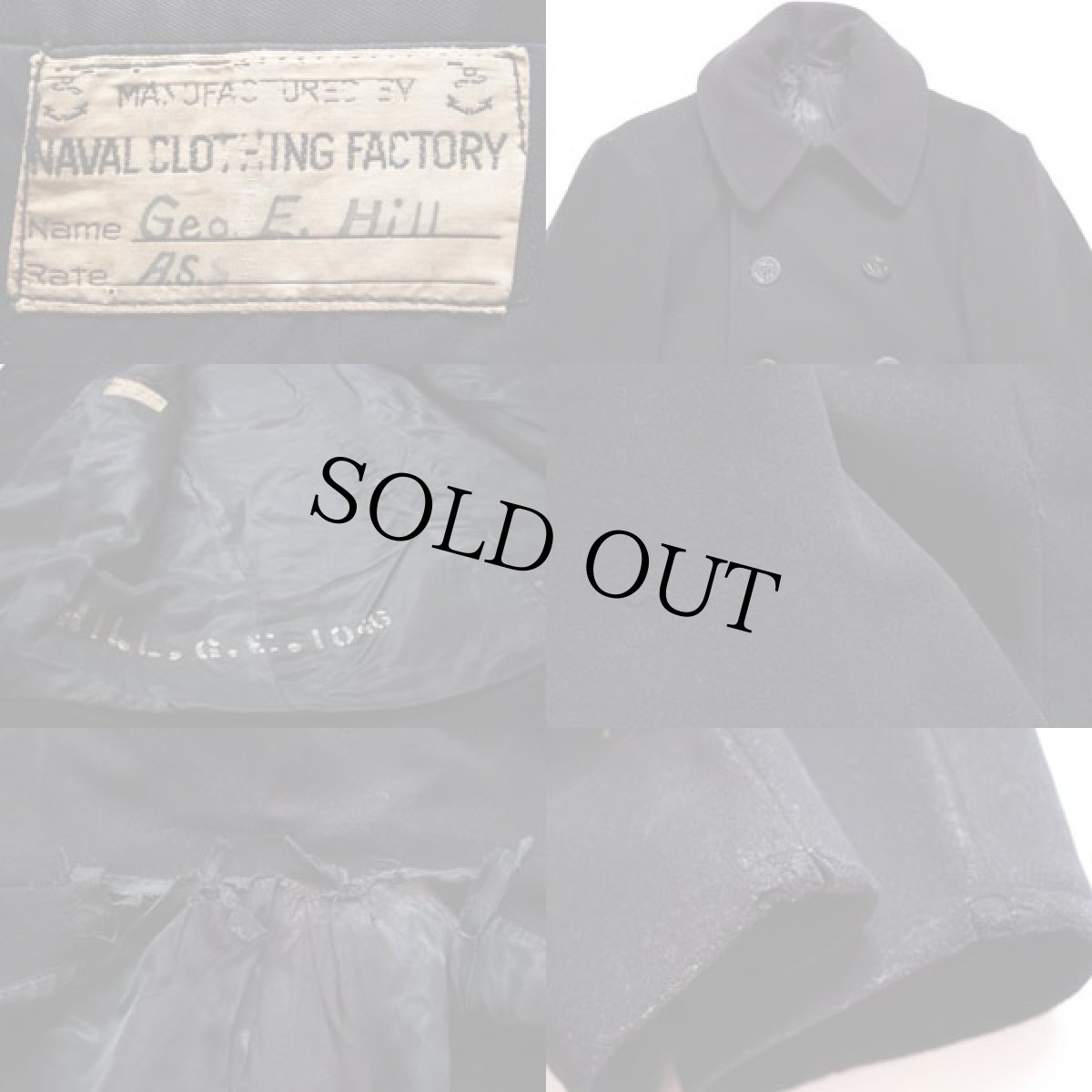 画像3: 40s 米軍 U.S.NAVY NAVAL 10ボタン ウール ピーコート (3)