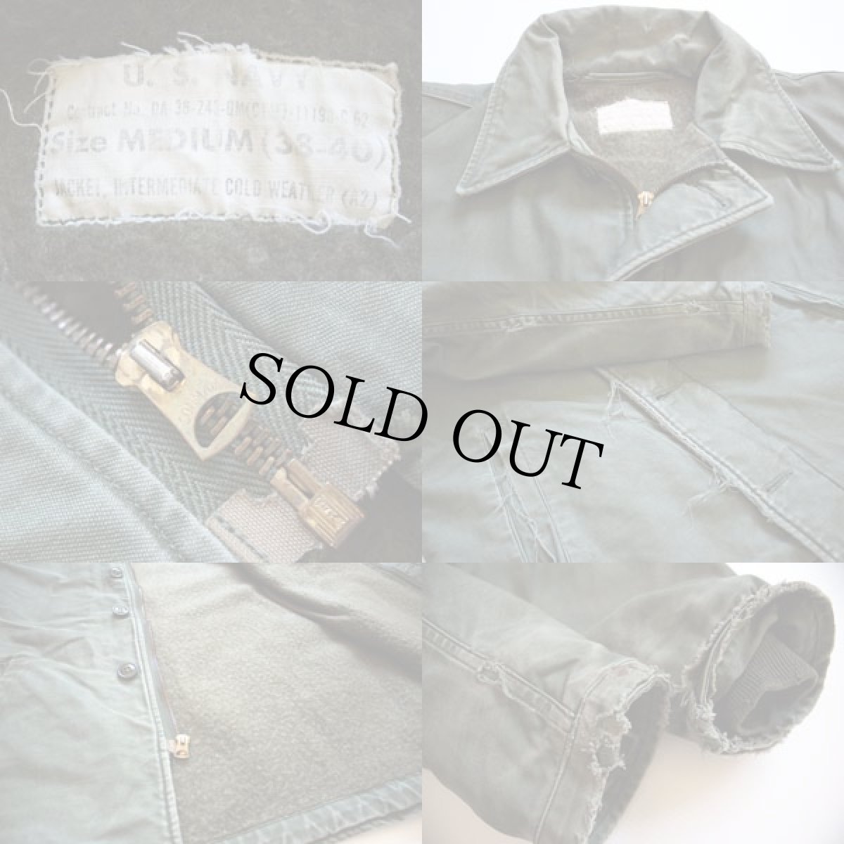 画像3: 60s 米軍 U.S.NAVY A-2 ステンシル デッキジャケット 初期型 ボロ M (3)