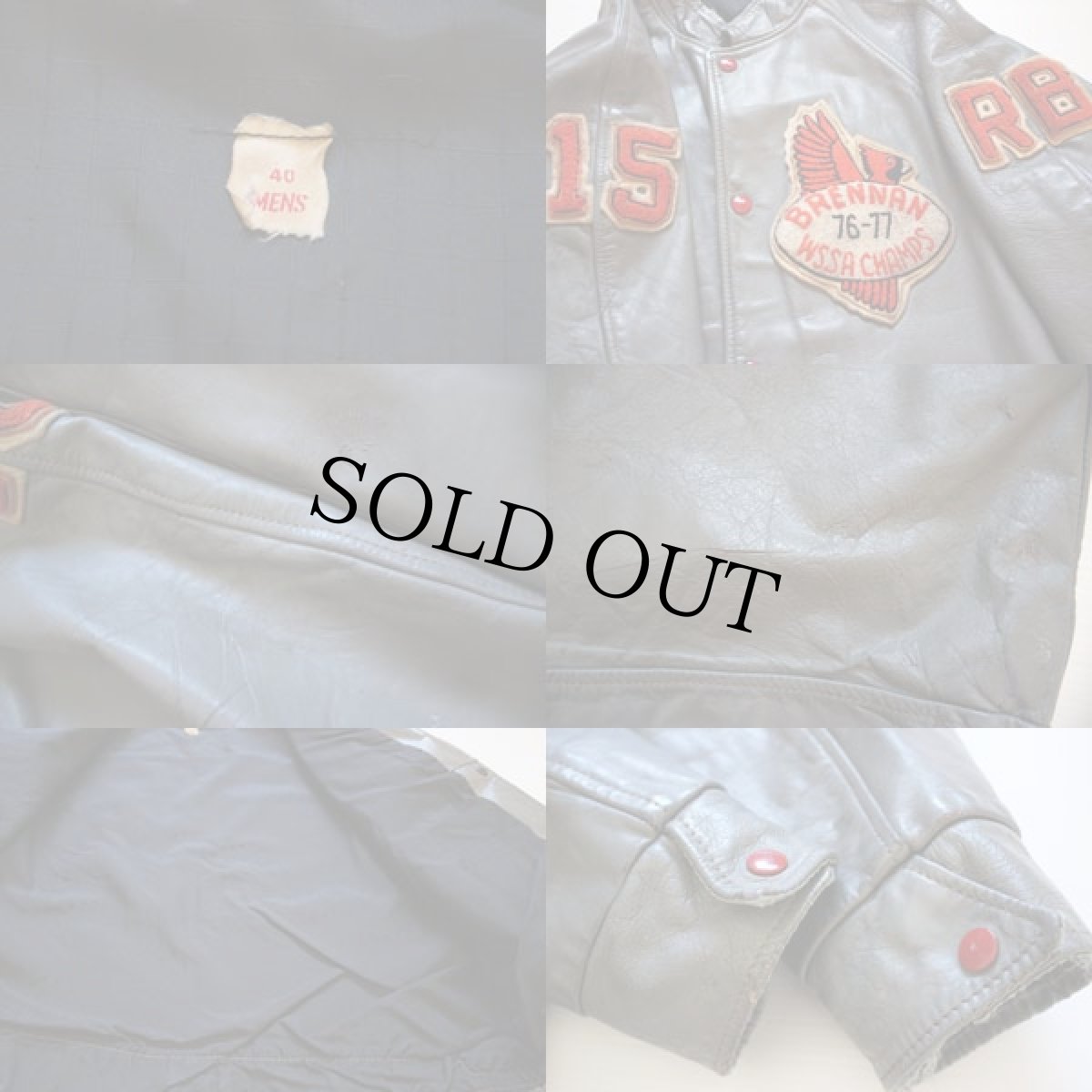 画像3: 70s UNKNOWN スタンドカラー オールレザー スタジャン 40 (3)