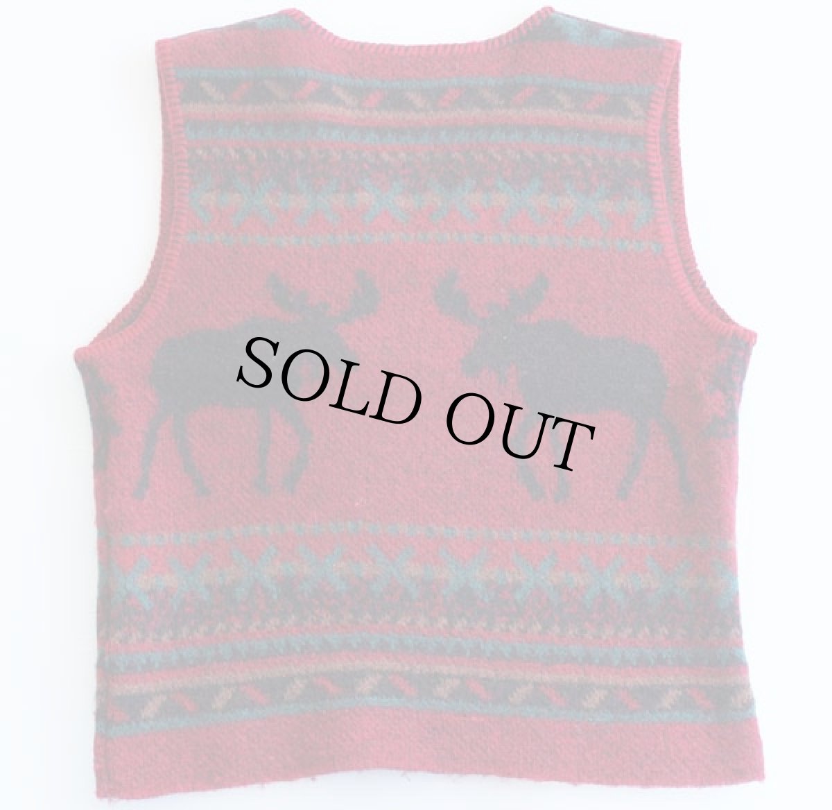 画像2: USA製 BEMIDJIベミジ ムース柄 ニットベスト M★鹿柄 (2)