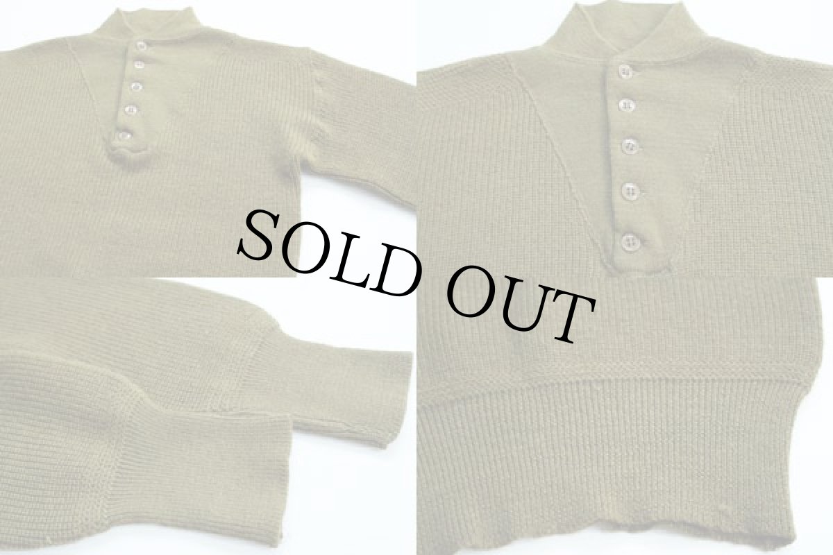 画像3: 40s 米軍 U.S.ARMY 5ボタン ハイネック ウールニット セーター (3)