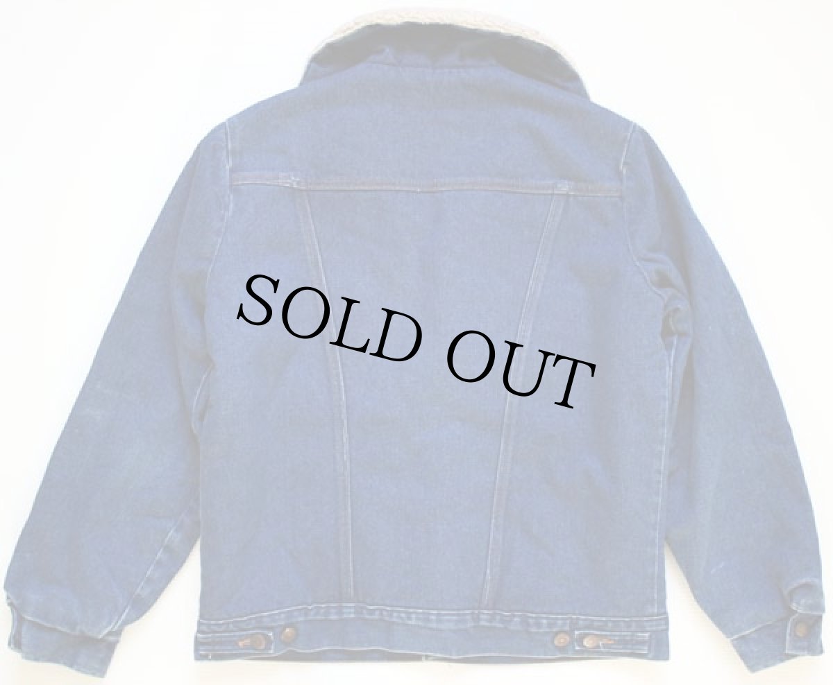 画像2: 80s USA製 Wranglerラングラー ボアライナー デニム ランチコート (2)