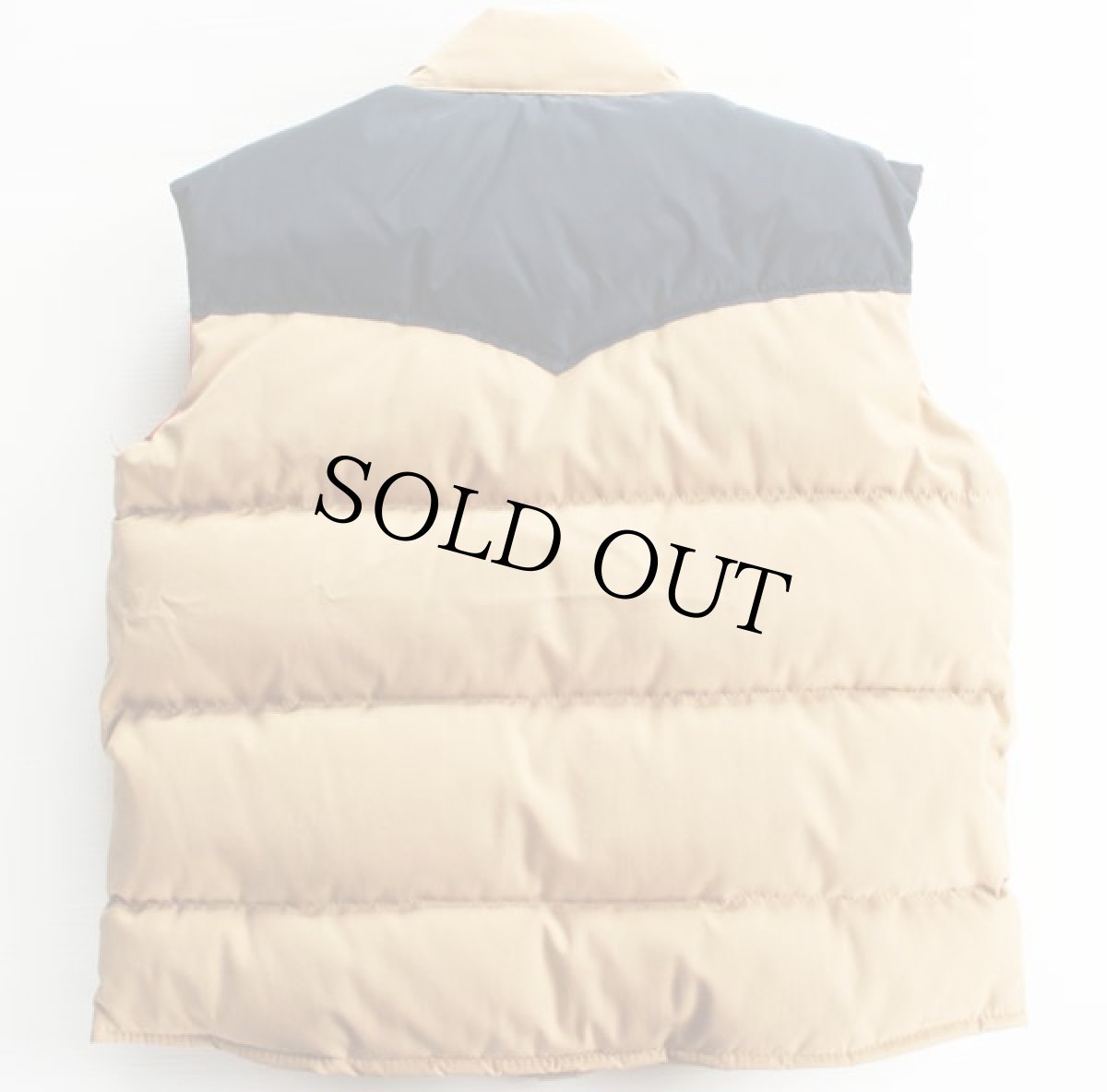 画像2: 70s William Barry ツートン ヨーク切り替え ダウンベスト L (2)