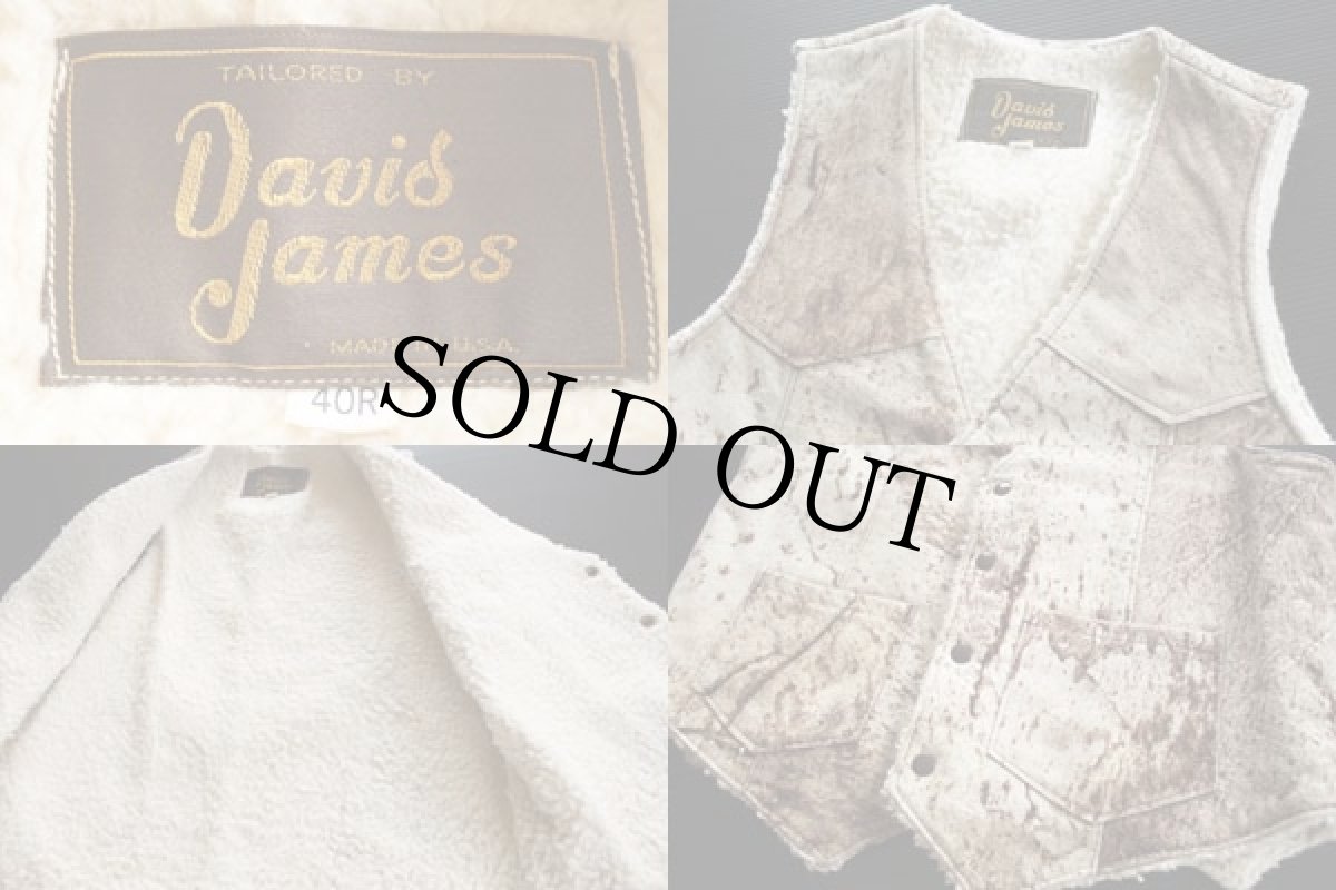 画像3: 80s USA製 David James ボアライナー レザーベスト 40R (3)