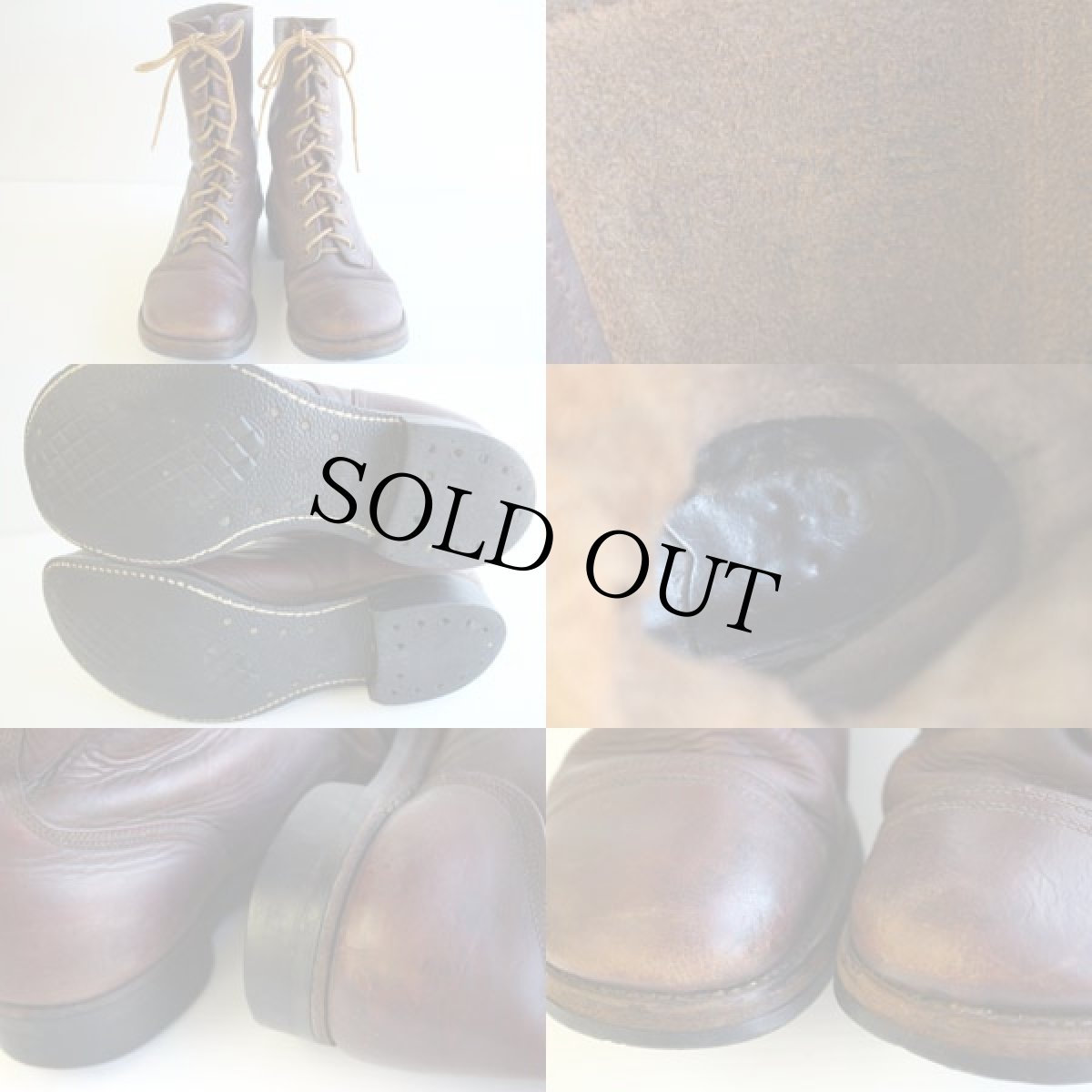 画像3: 50s 米軍 ジャンプブーツ 茶 7.5 EE (3)