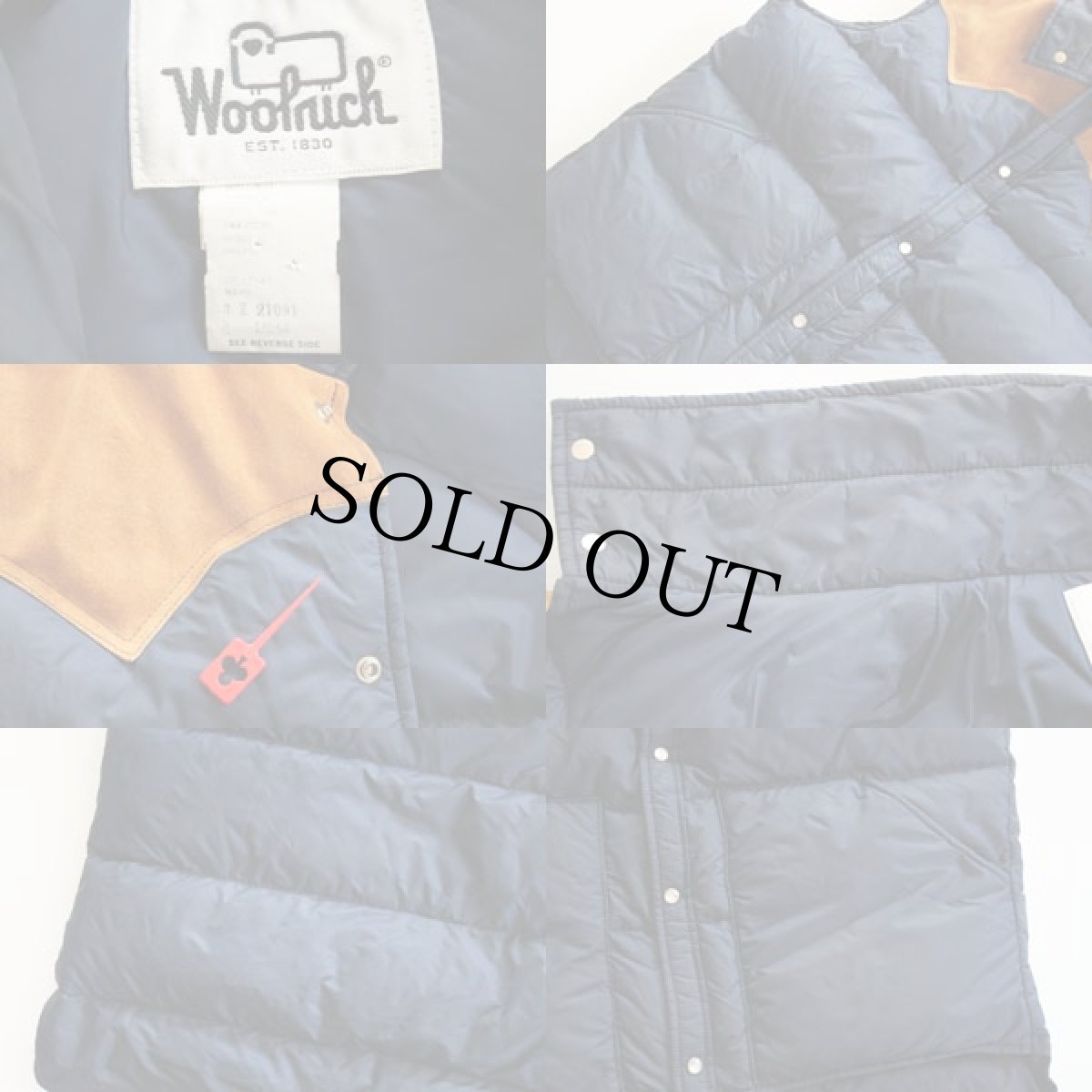 画像3: 70s Woolrichウールリッチ レザーヨーク切り替え ダウンベスト L 紺 (3)