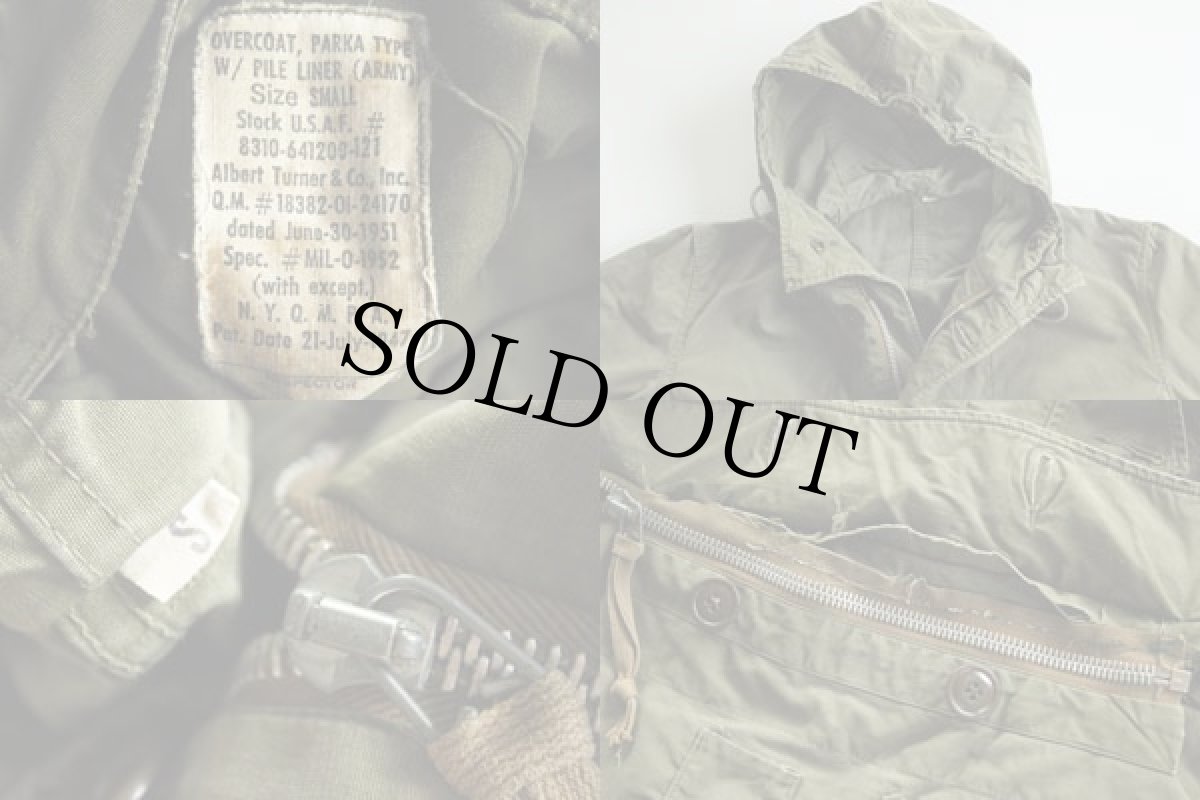 画像2: 50s 米軍 USAF M-47 パーカー オーバーコート オリーブドラブ S★モッズコート (2)