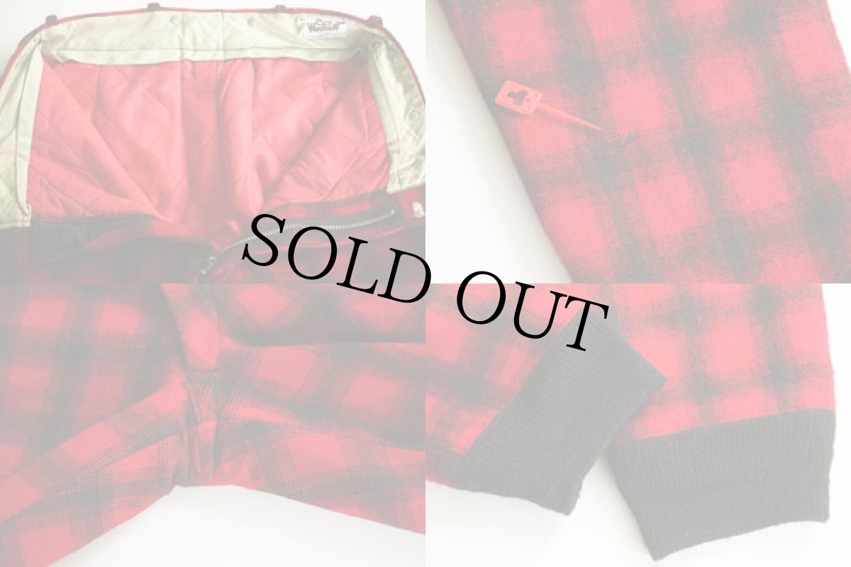 画像3: 70s Woolrichウールリッチ キルティングライナー チェック ウールパンツ w32 (3)