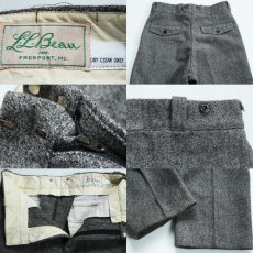 画像3: 70s L.L.Bean 筆記体タグ ウールパンツ ごま塩 w32 (3)