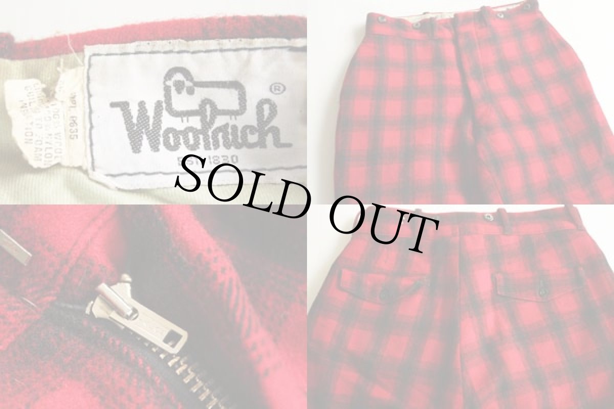 画像2: 70s Woolrichウールリッチ キルティングライナー チェック ウールパンツ w32 (2)