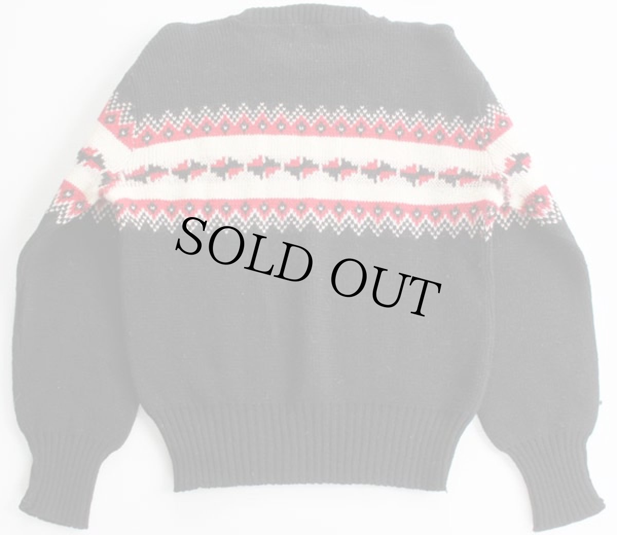 画像2: 50s CAMPUS 雪柄 ウールニット セーター 黒 (2)