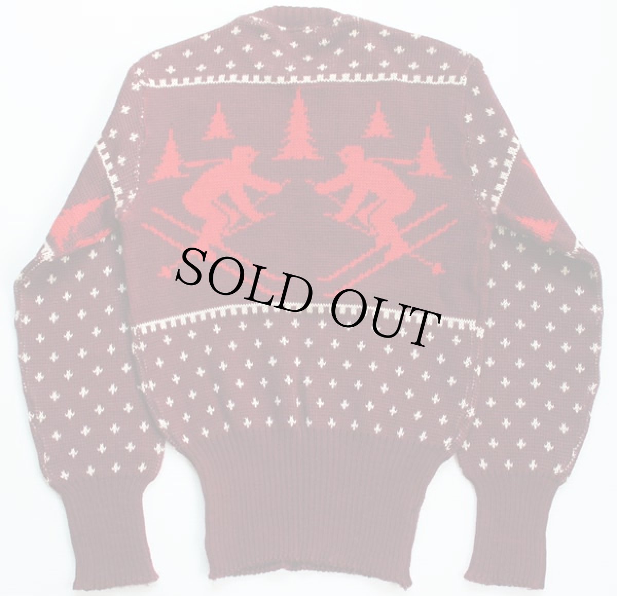 画像2: 50s JERSILD スキー柄 ジャガード ウールニット セーター (2)