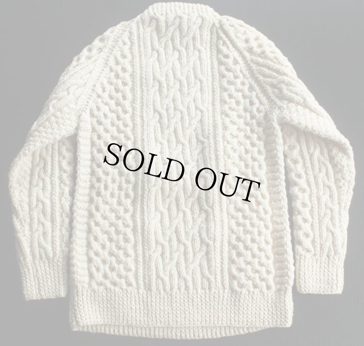 画像2: PRINCE OF BURREN ケーブル編み ウール ハンドニット セーター★フィッシャーマン (2)