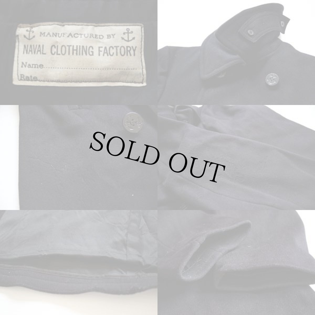 画像3: 40s 米軍 U.S.NAVY NAVAL 10ボタン ウール ピーコート (3)