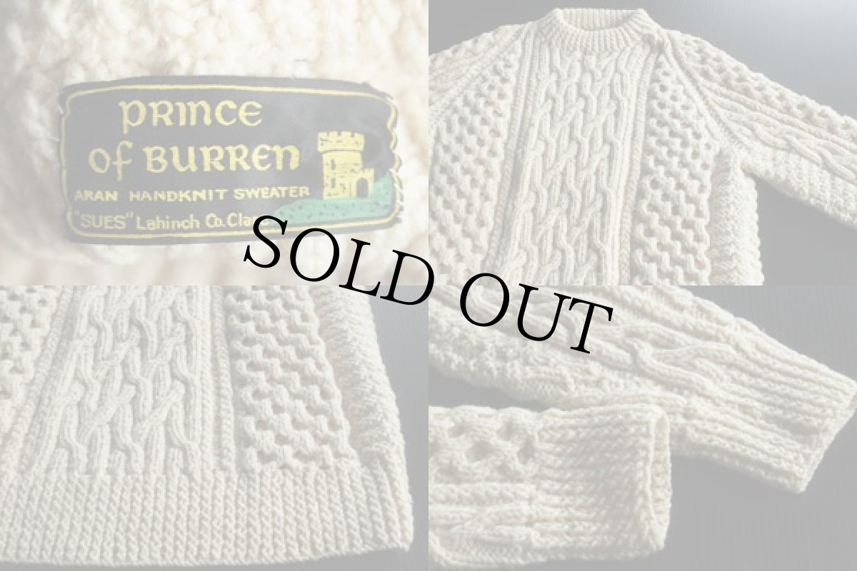 画像3: PRINCE OF BURREN ケーブル編み ウール ハンドニット セーター★フィッシャーマン (3)