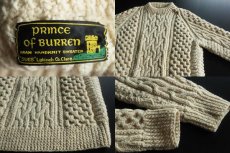 画像3: PRINCE OF BURREN ケーブル編み ウール ハンドニット セーター★フィッシャーマン (3)