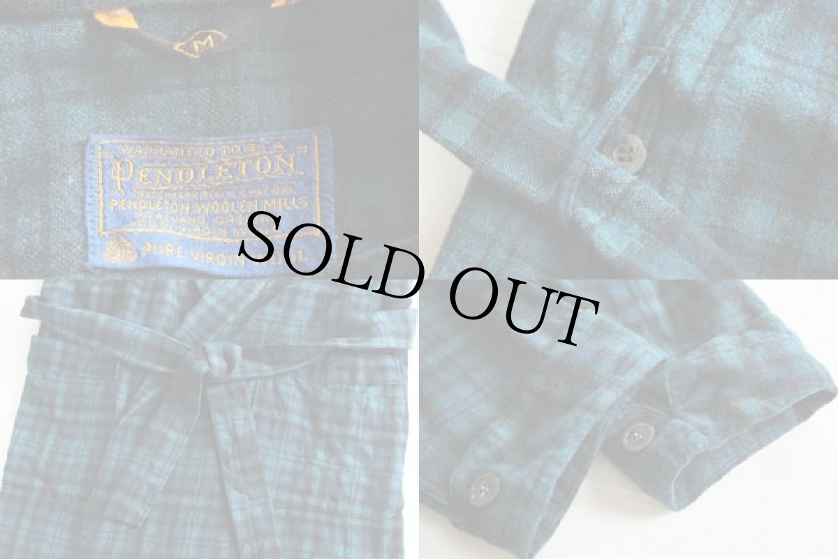 画像3: 60s PENDLETONペンドルトン ショールカラー ウール ガウン M (3)