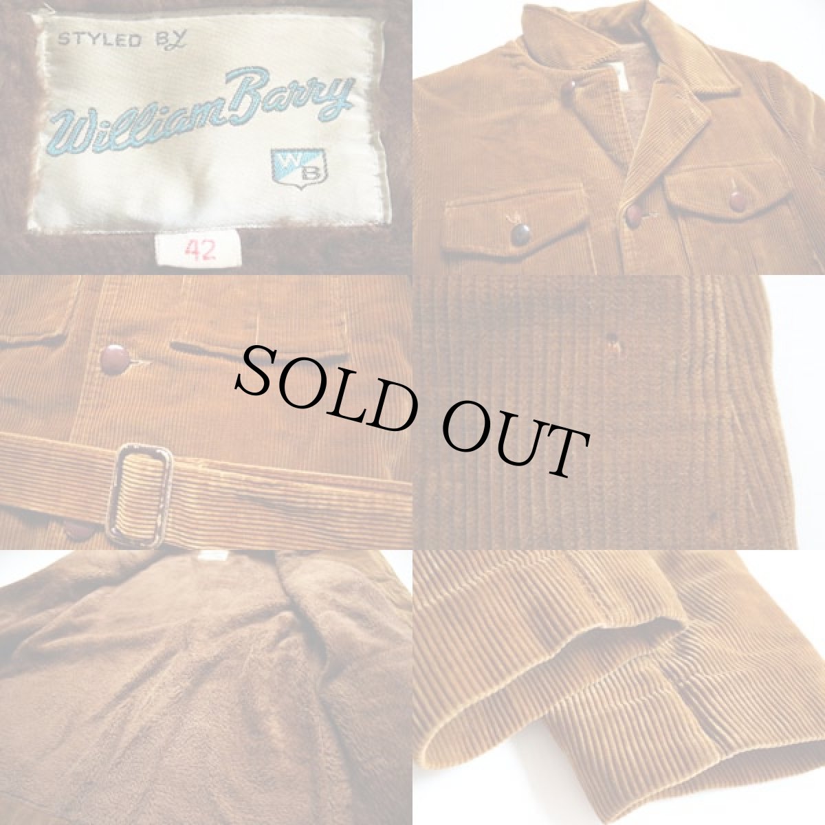 画像3: 60s William Barry ボアライナー コーデュロイジャケット 42 (3)