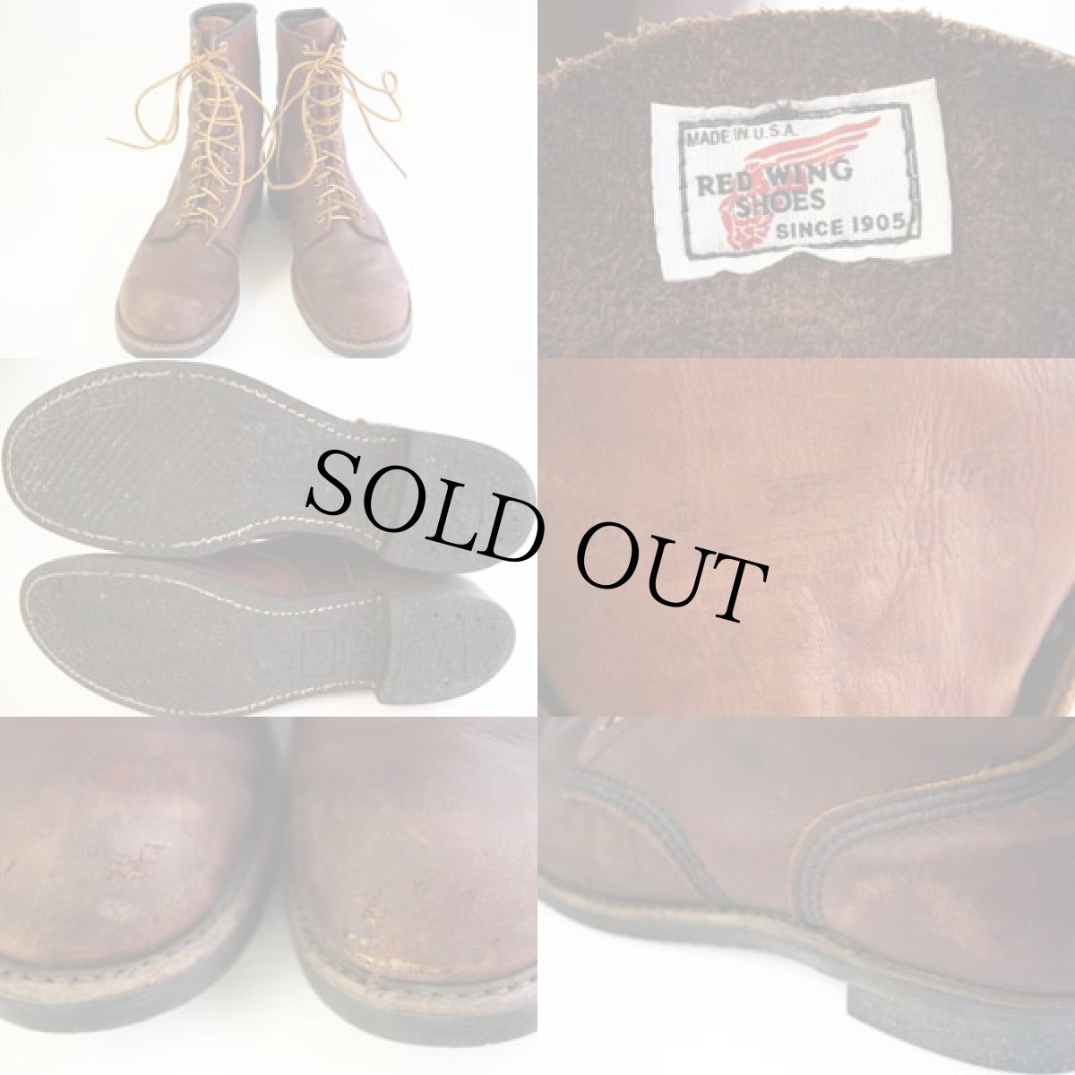 画像3: 90s USA製 REDWINGレッドウイング 957 ワークブーツ 茶 10 B (3)