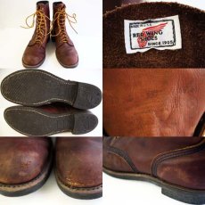 画像3: 90s USA製 REDWINGレッドウイング 957 ワークブーツ 茶 10 B (3)