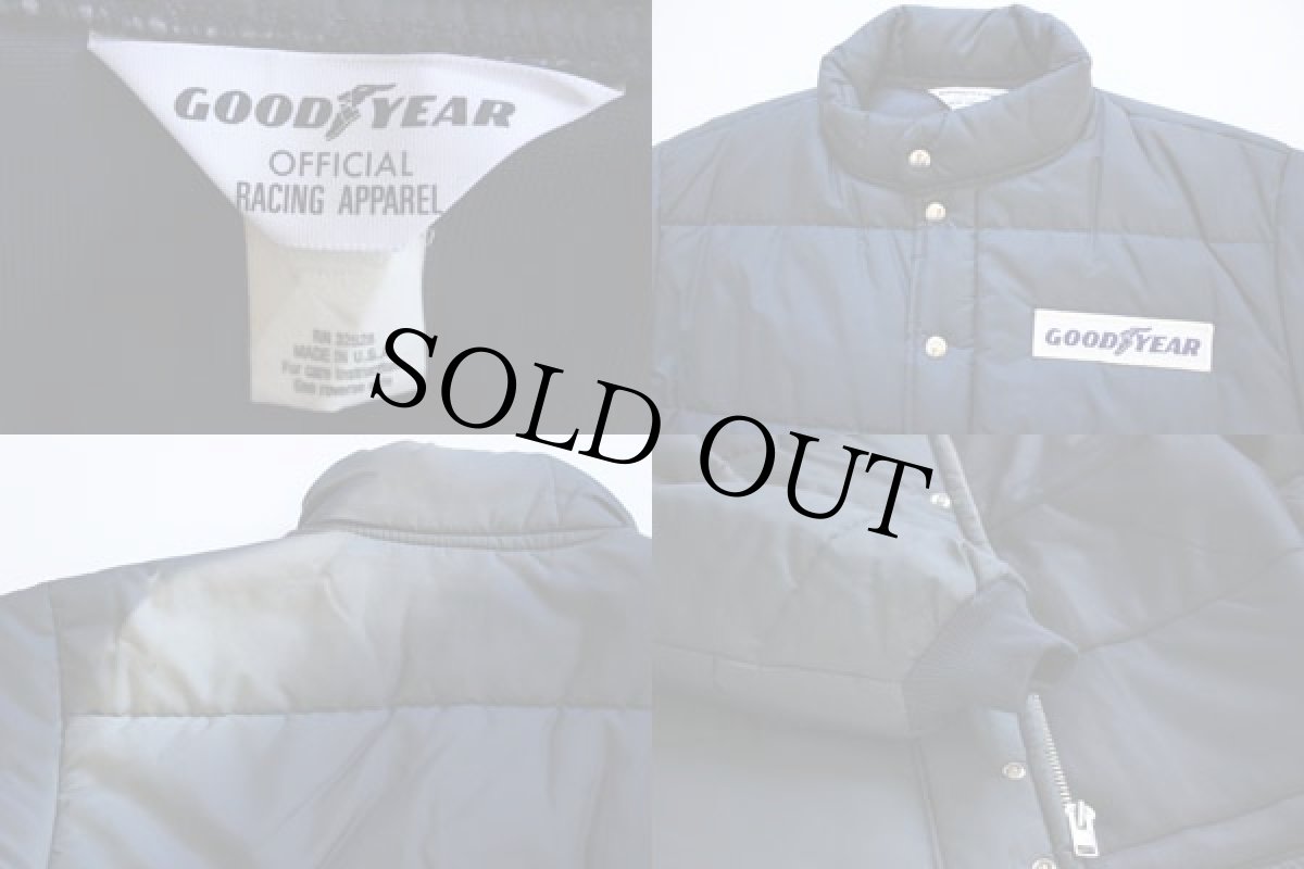 画像3: 70s USA製 GOODYEAR パッチ付き ナイロン レーシングジャケット 紺 M (3)