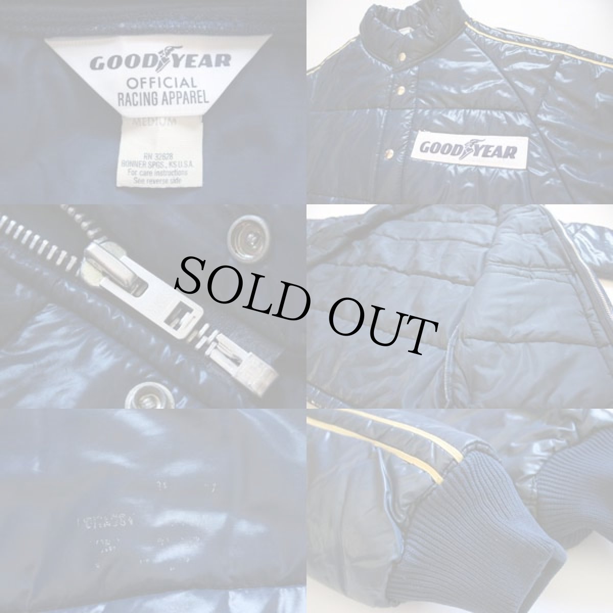 画像3: 70s USA製 GOODYEAR パッチ付き ナイロン レーシングジャケット 紺 M (3)